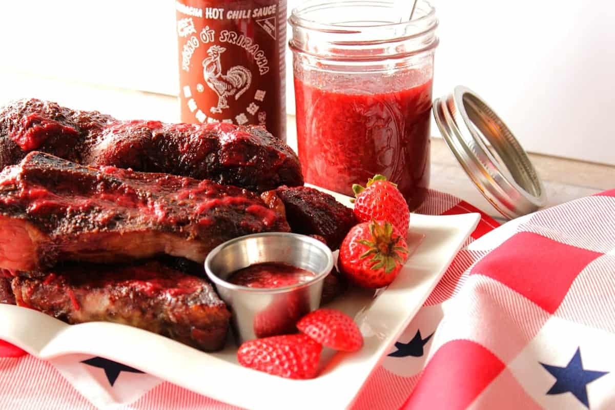 fresh & zippy strawberry sriracha bbq sauce recipe & video