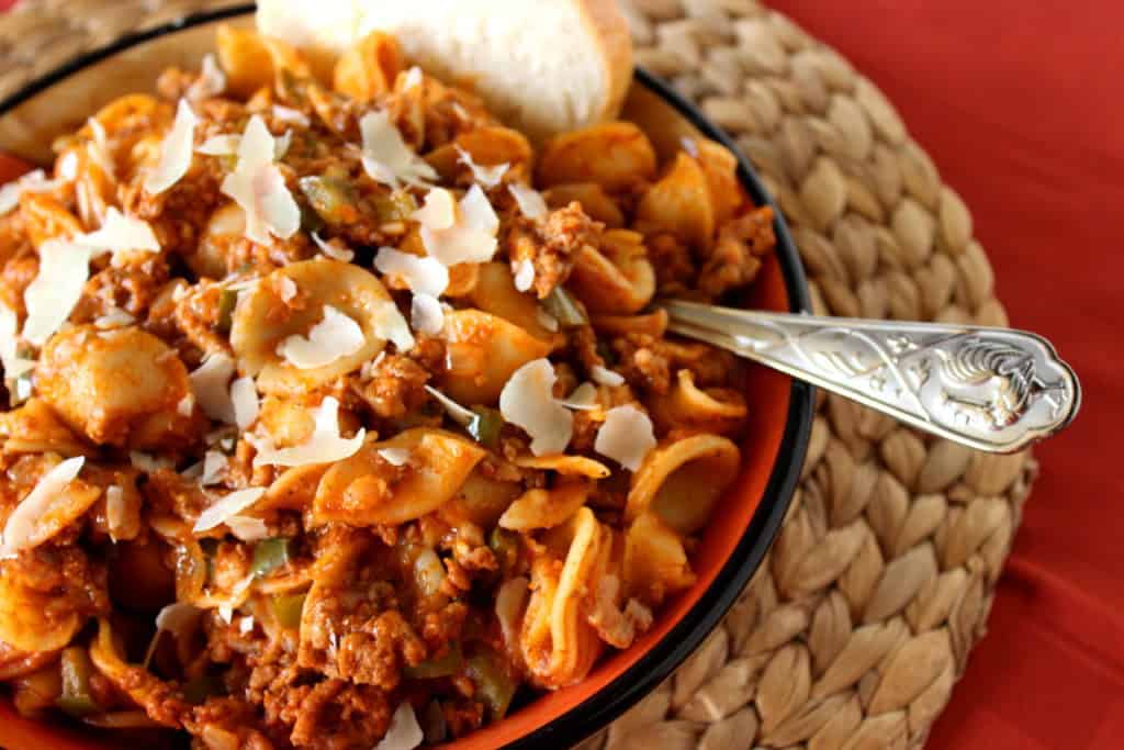 Orecchiette Pasta with Meat Sauce 