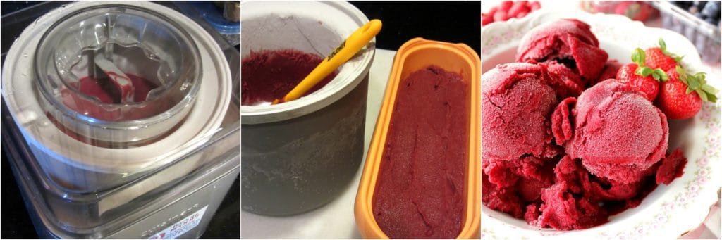 Freezing Mixed Berry Sorbet