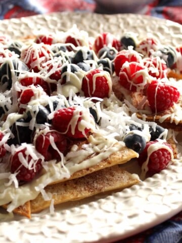 Platter of Patriotic Dessert Nachos