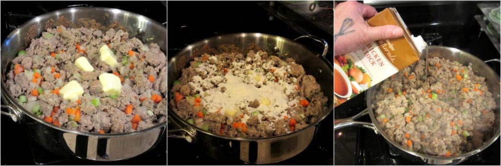 The process of making Turkey Bolognese Meat Sauce Over Spaghetti