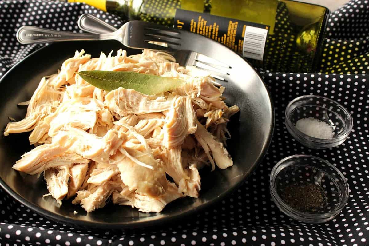 white wine poached chicken breast with bay