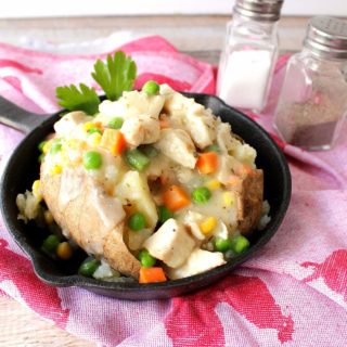 Chicken Pot Potatoes with cream sauce and vegetables
