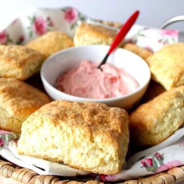 Cream Cheese Biscuits with Strawberry Butter