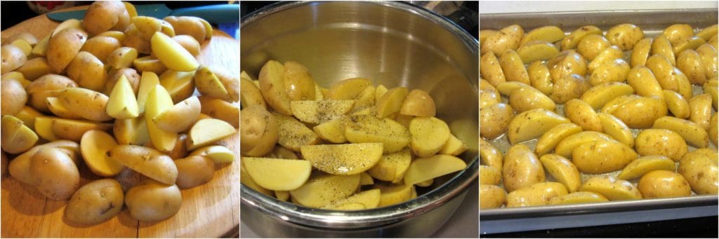 Preparing Easy Roasted Potato Salad