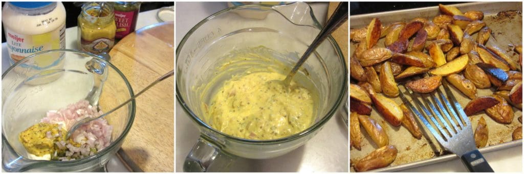 Making Easy Roasted Potato Salad