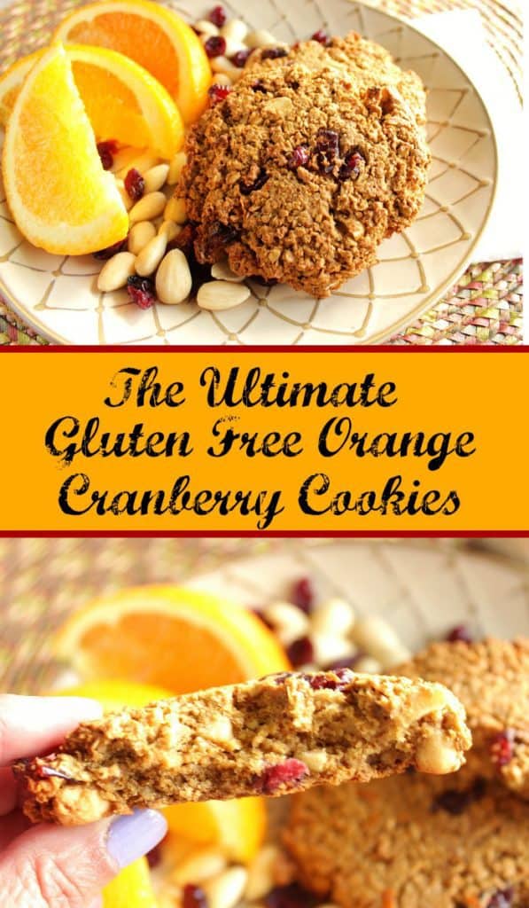 Vertical title text collage image of gluten-free breakfast cookies