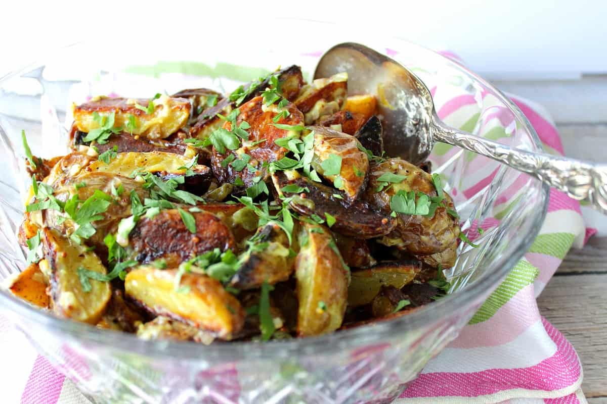 Easy Roasted Potato Salad with Mustard Dressing