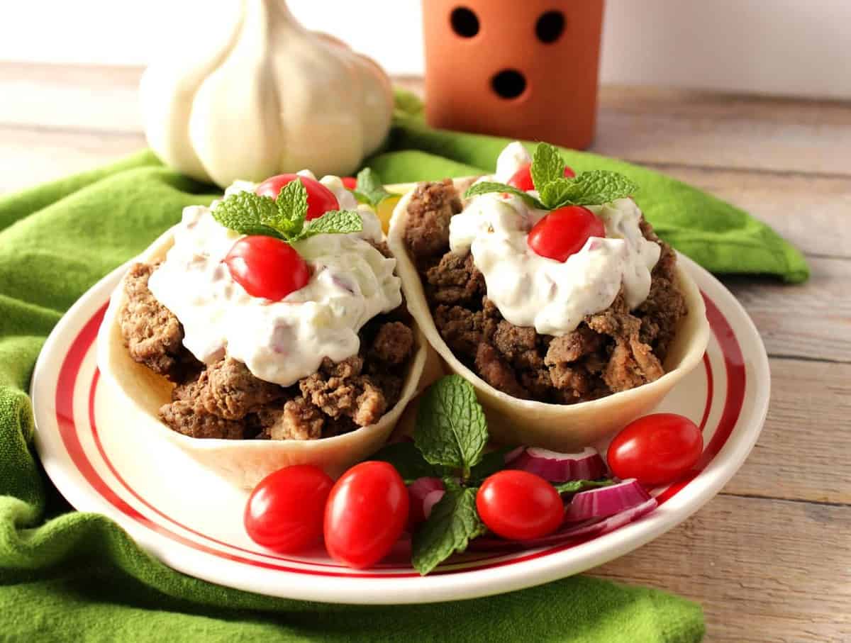kid favorite sloppy gyros tortilla boats