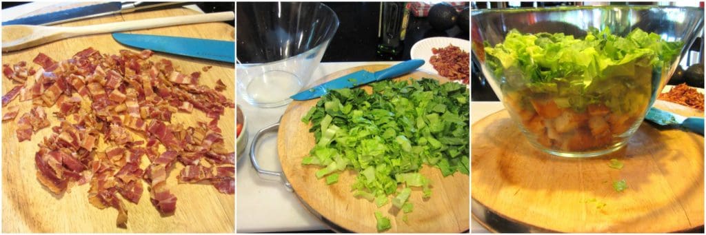 How to make a layered BLT Salad with Homemade Croutons