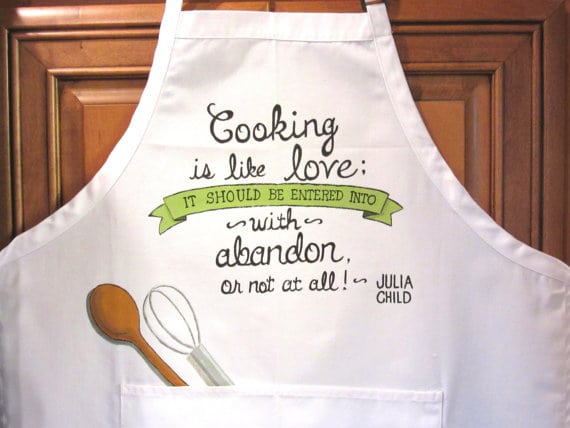 Hand Painted Julia Child Quote Apron