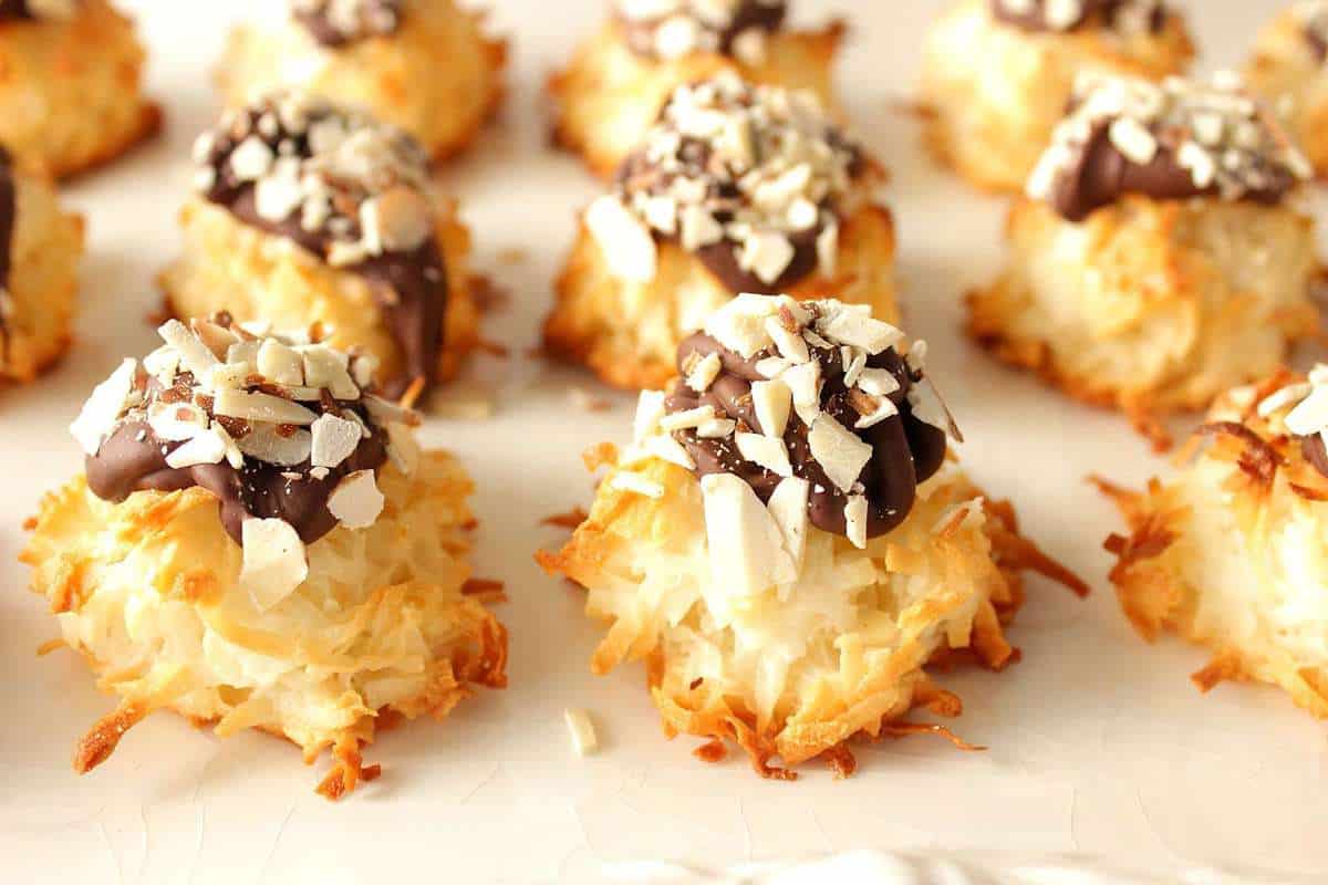 chocolaty almond joy coconut macaroons