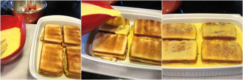 How to make easy egg sandwich breakfast casserole photo tutorial.