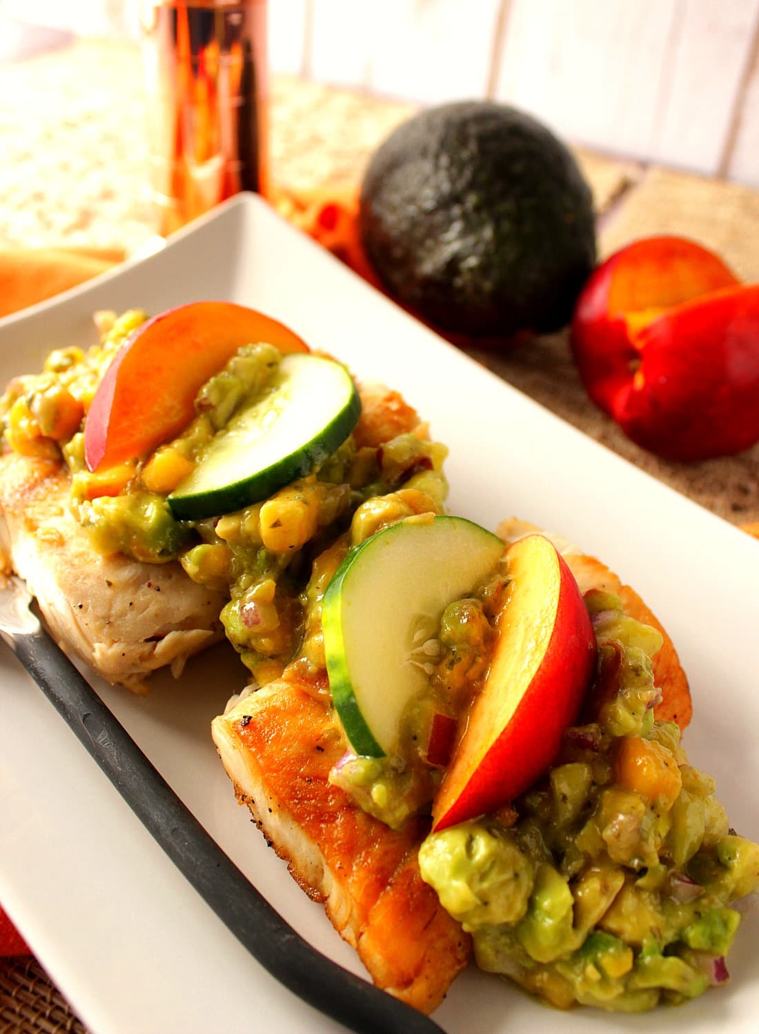 Healthy Seared Mahi Mahi with Nectarine Avocado Salsa