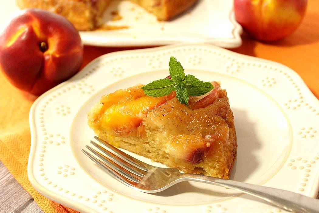 bountiful caramelized nectarine upside-down cake
