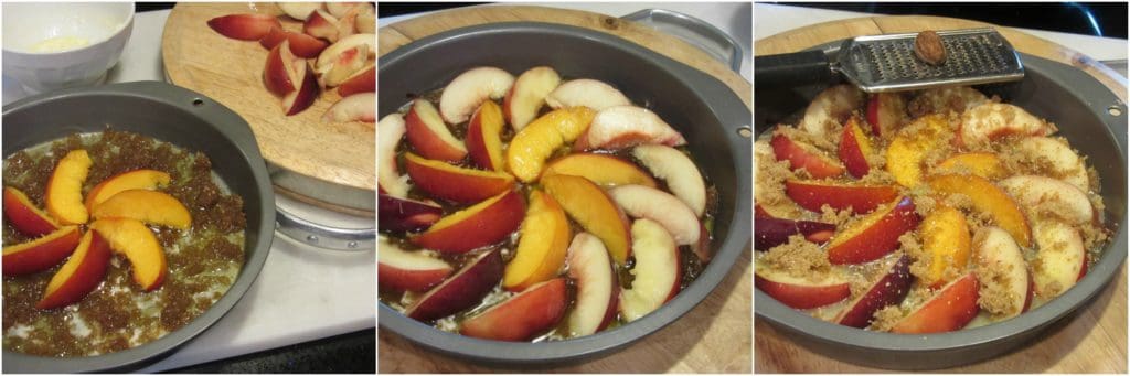 How to make a Nectarine Upside Down Cake photo tutorial. - kudoskitchenbyrenee.com