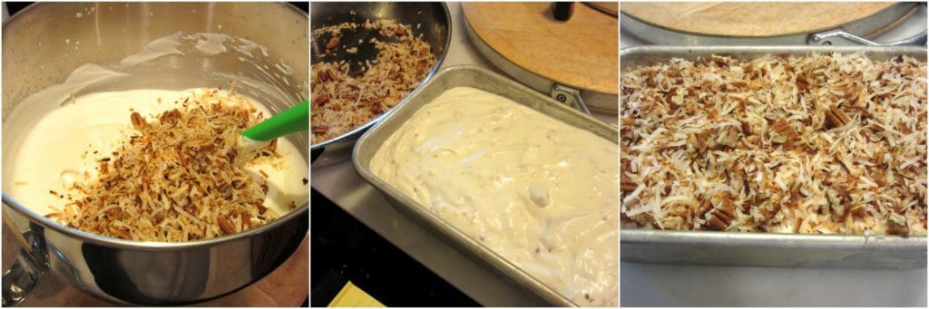 Making easy coconut ice cream.