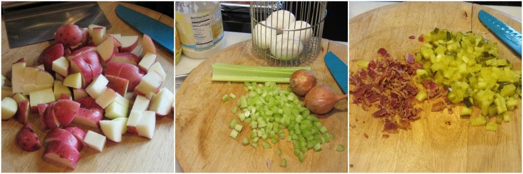 How to make creamy dill pickle potato salad photo tutorial.
