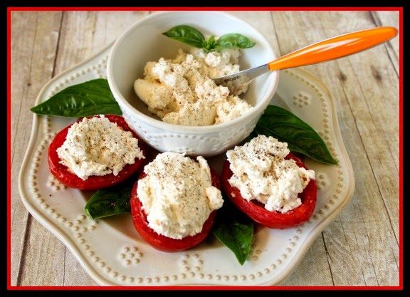 Roasted Roma Tomatoes with homemade ricotta