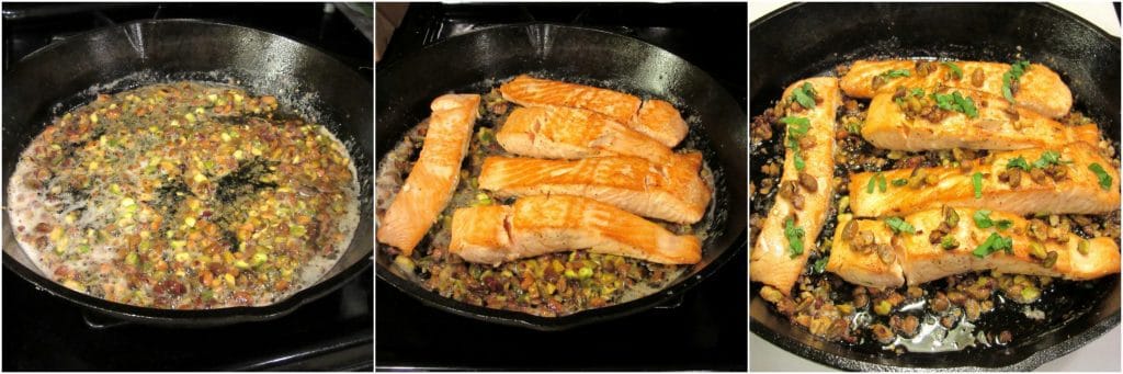 Recipe for Seared Salmon with Pistachio Basil Butter
