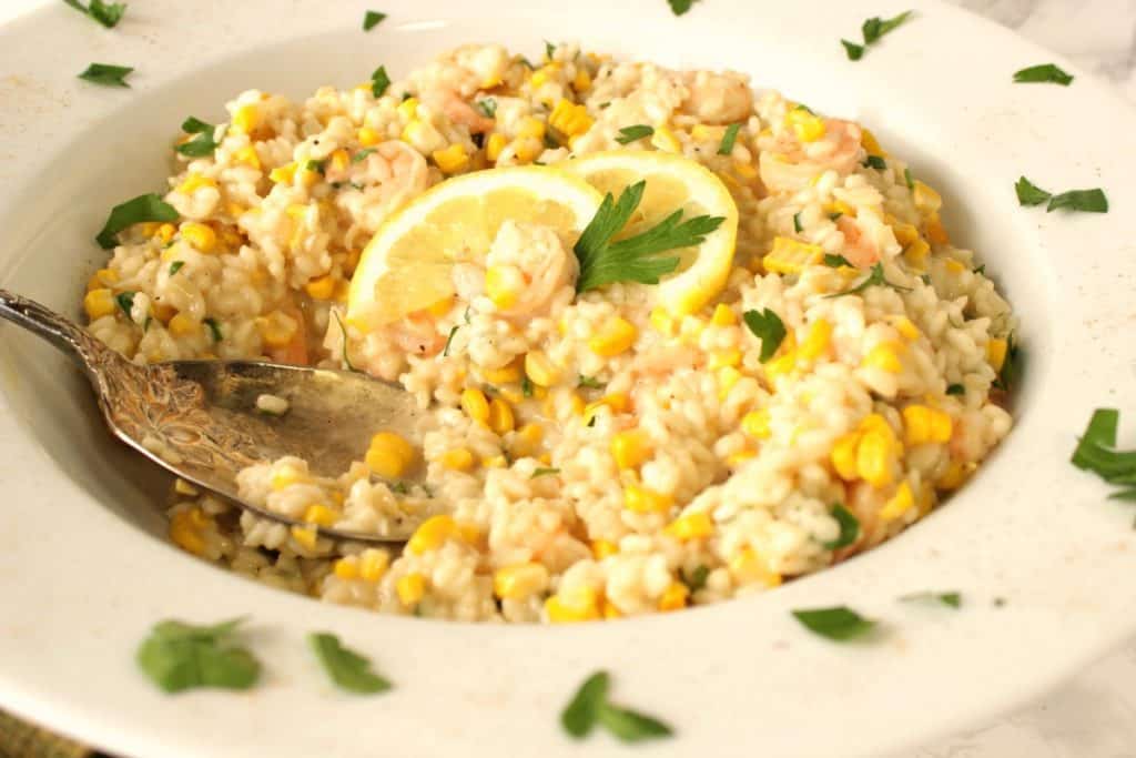 Sweet Corn Risotto with Shrimp