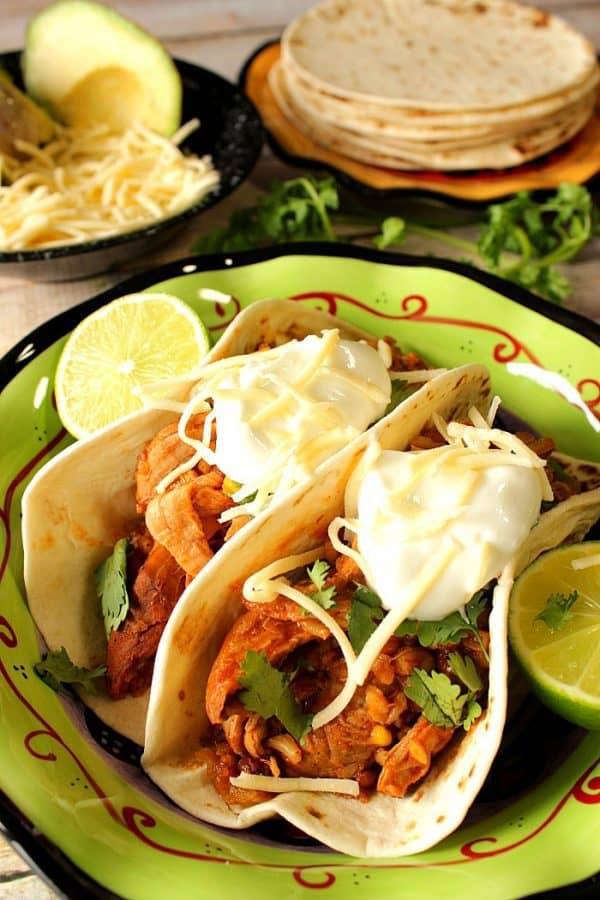 5 Minute Slow Cooker Pulled Pork Tacos with Rice and Beans Recipe