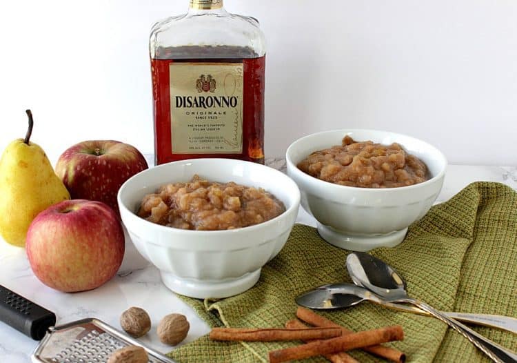 slow cooker homestyle apple pear sauce with amaretto