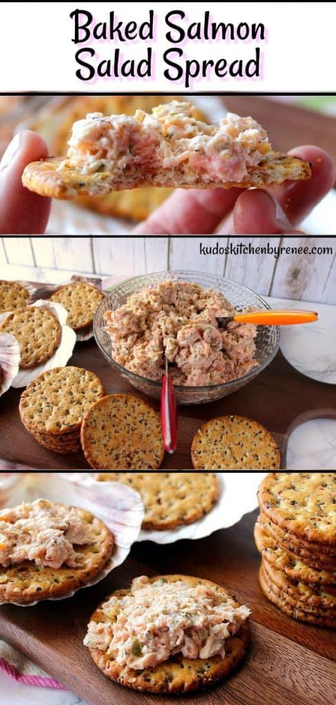 No Fuss Baked Salmon Salad with crackers photo collage