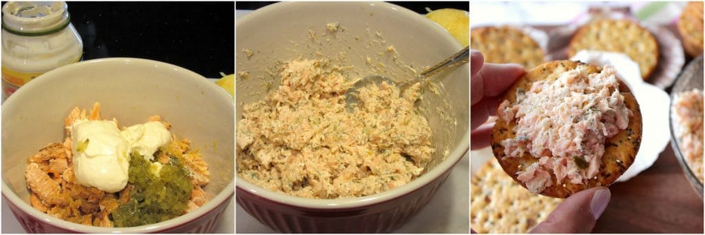 How to make Baked Salmon Salad Spread photo tutorial. - kudoskitchenbyrenee.com