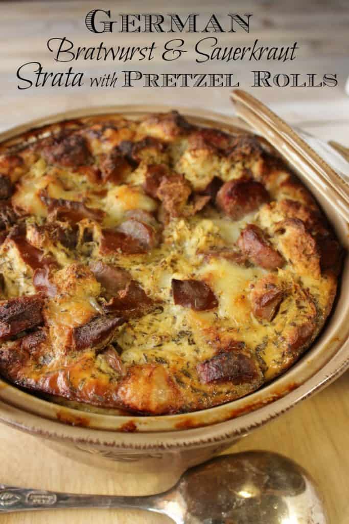 Savory German Bratwurst and Sauerkraut Strata