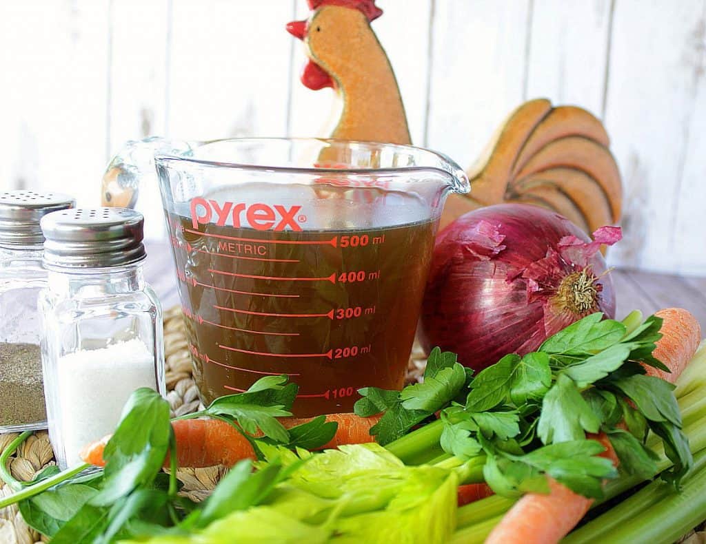 Keep this Herbed Organic Homemade Chicken Stock your fridge or freezer for all those lovely soups, stews and comfort foods you'll be making now that fall (and soon to be winter) is officially upon us. - Kudos Kitchen by Renee - www.kudoskitchenbyrenee.com Organic Homemade Chicken Stock