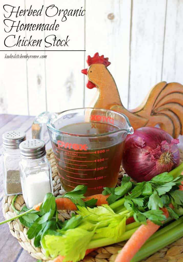 Herbed Organic Homemade Chicken Stock - kudoskitchenbyrenee.com