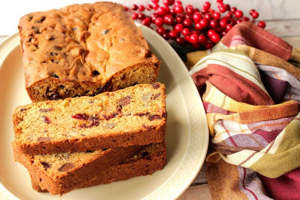 Cranberry Quick Bread with Chocolate and Pecans