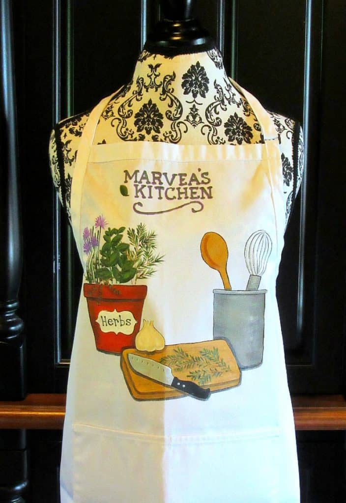 Cooking with Herbs Hand Painted Apron