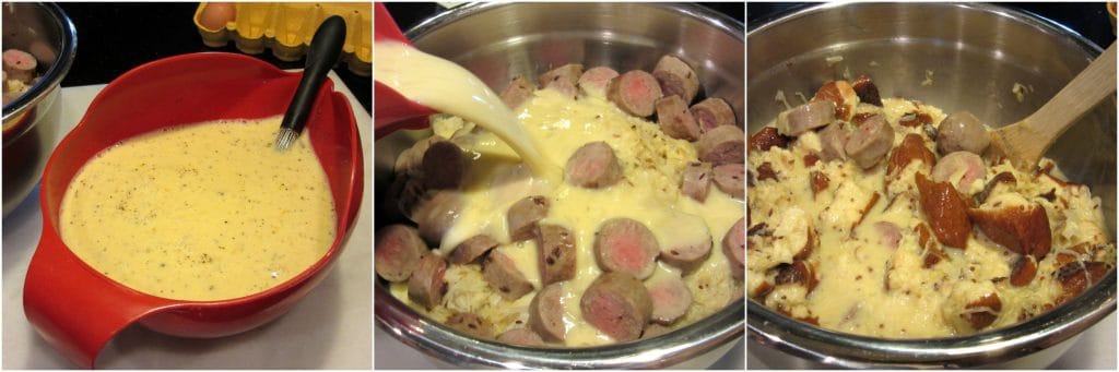 How to make Savory Bratwurst Strata with Sauerkraut