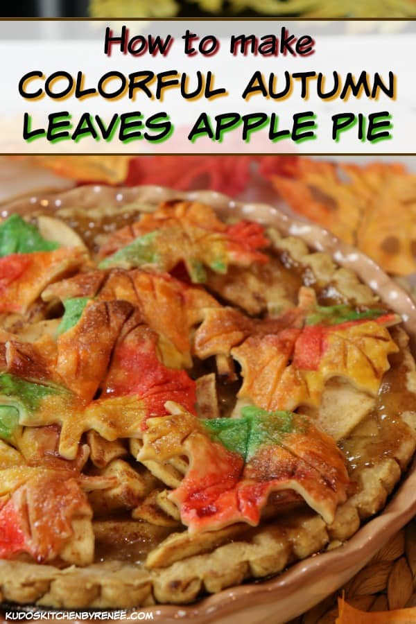 text over an image of autumn leaves apple pie.