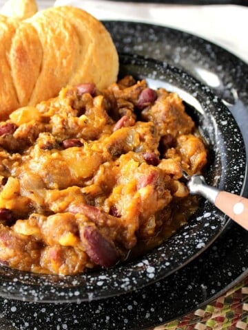 Pumpkin Shape Biscuits with Butternut Squash Chili