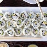 Sushi Rolls with Avocado and Shrimp