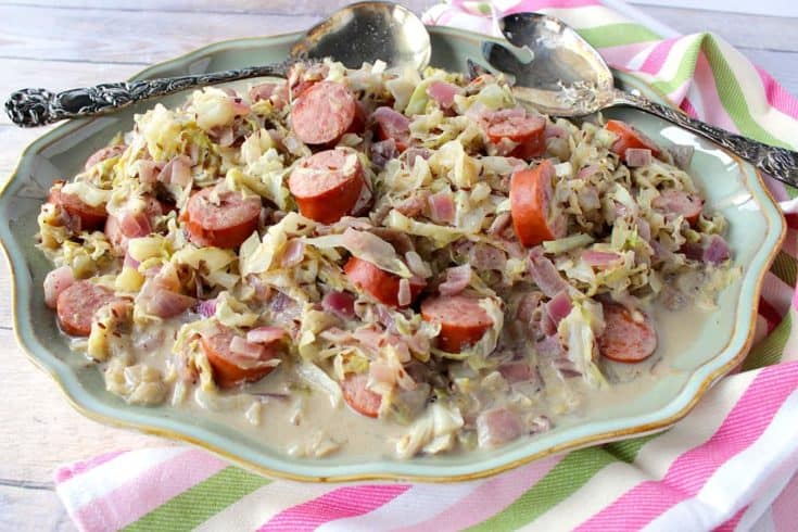 Sausage with Caraway Creamed Cabbage