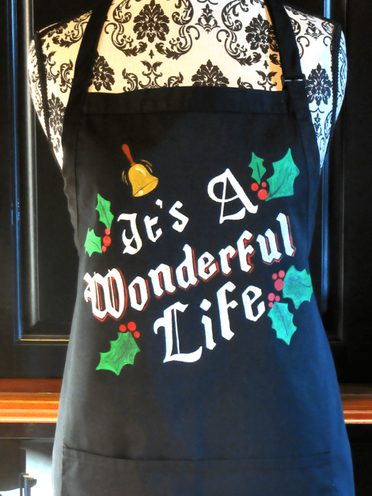 Hand Painted It's a Wonderful Life Christmas Apron