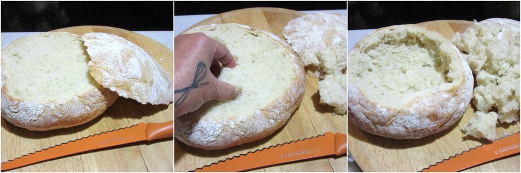 Turkey Bread Bowl Appetizer with Creamy Spinach Ranch Dip