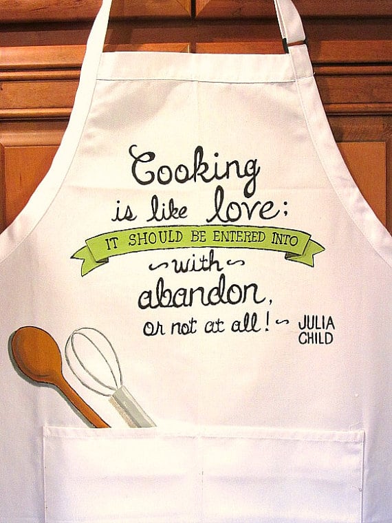 Cooking Quote Hand Painted Apron