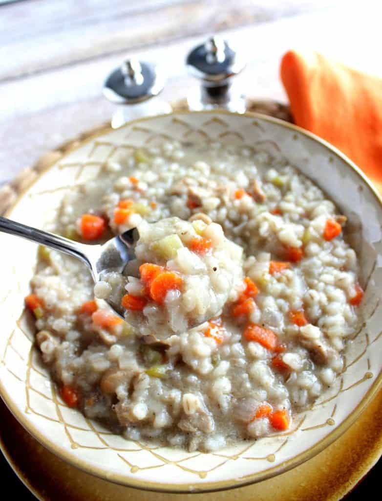 Healthy Homemade Slow Cooker Chicken Barley Soup