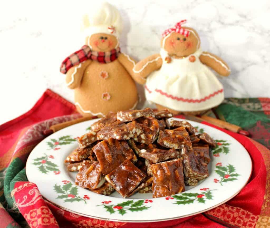 Sticky Chewy Gingerbread Toffee with Almonds