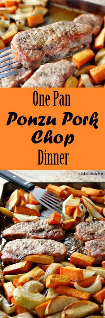 One Pan Ponzu Pork Chop Dinner | Kudos Kitchen by Renee