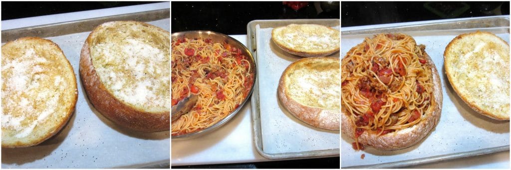 How to make a spaghetti sandwich.