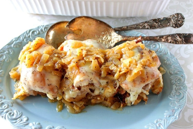 Cheesy French Onion Chicken Recipe - www.kudoskitchenbyrenee.com