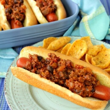 Sloppy Jose Hot Dogs with Black Beans and Chiles