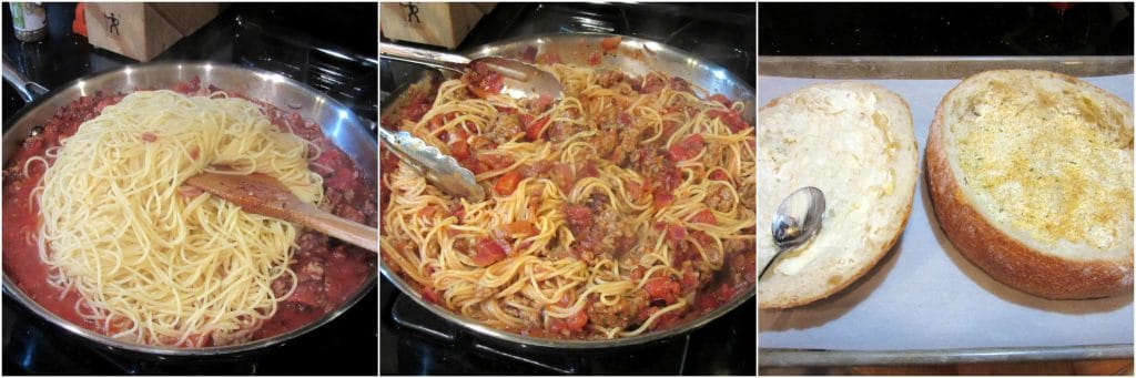 How to make a spaghetti sandwich.