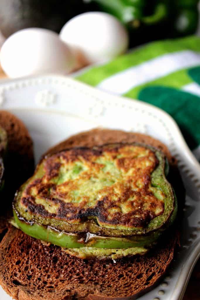 Avocado Breakfast Toast with Green Pepper for St. Patrick's Day